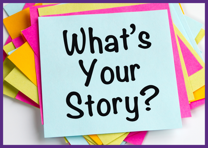 photo of a pile of papers with the words what's your story written on the top piece - doctors-interrupting-patients can harm patients, so tell your whole story