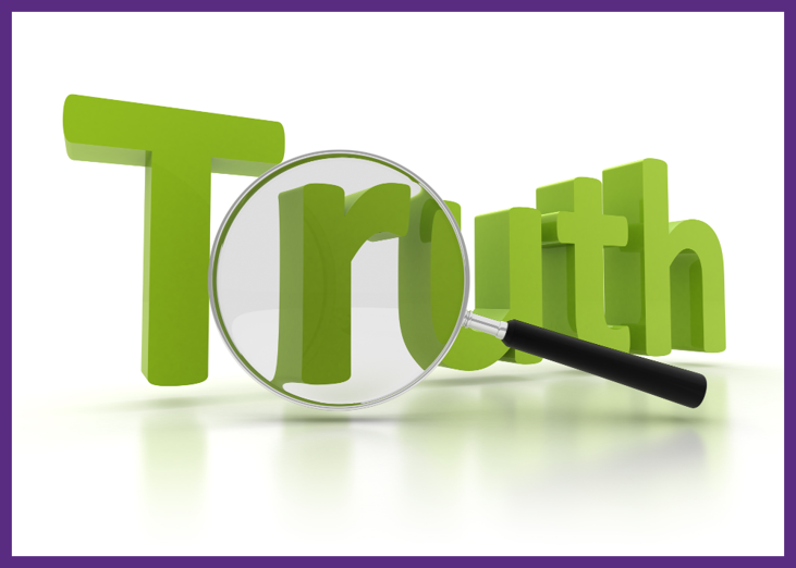 photo of the word truth standing up with a magnifying glass over some of the letters - learn more about the safety of surgery centers