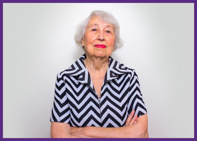 photo of a senior woman posing for the camera 