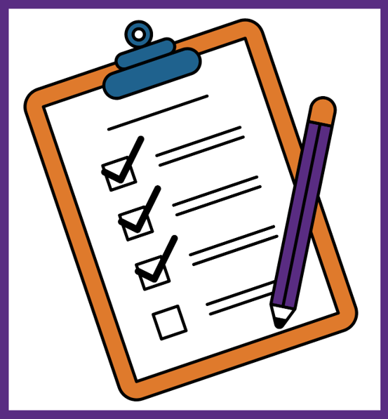 image of a clipboard with a checklist and pencil